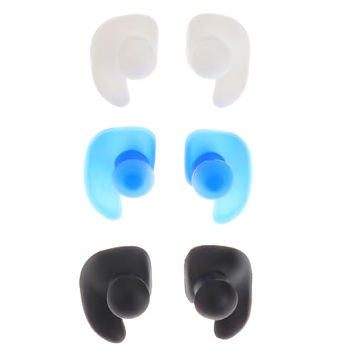 KOMBIUDA Waterproof Ear Plugs for Swimming Surfing Soft Comfortable Pack of 3 Ideal Swimmers
