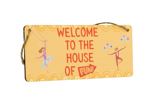 Playful Home Décor: Welcome to the House of Fun - Small Plywood Sign for Kitchen and Home - Perfect Idea for Mum and Nan!