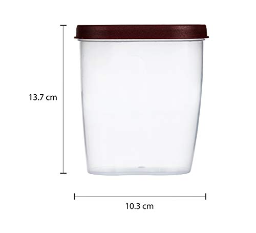Image of Amazon Brand - Solimo Set of 4 Grocery Jar (450 ml), Red