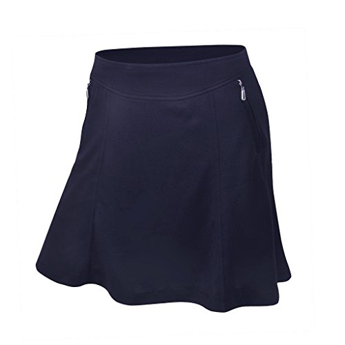 Monterey Club Women's Betty Fun Solid Knit Skort #2924 (Navy, Small)