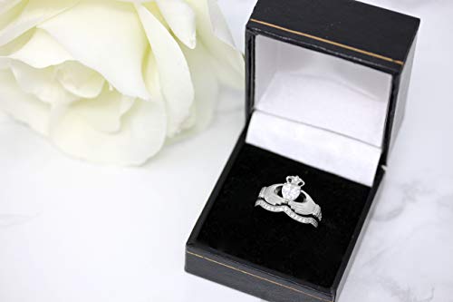 Sterling Silver Irish Claddagh Birthstone Ring Set 5