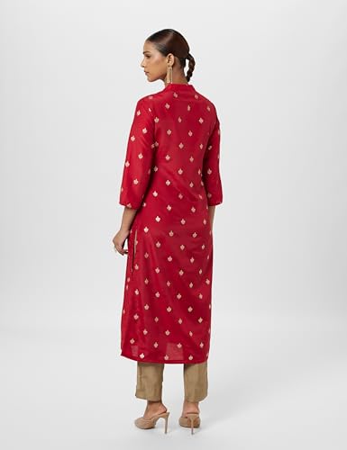 Image of BIBA Women Art Silk Straight Fit Printed Kurta