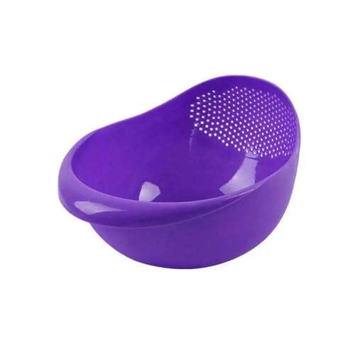 JJDFW Colador de arroz de plástico, Cesta de Drenaje con Asas, colador, Fregadero para Verduras, Utensilios de Cocina