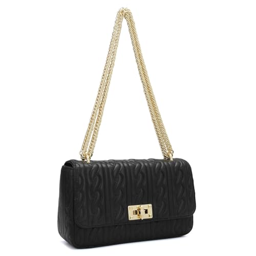 Image of Da Milano Women's Leather Shoulder Bag - Black