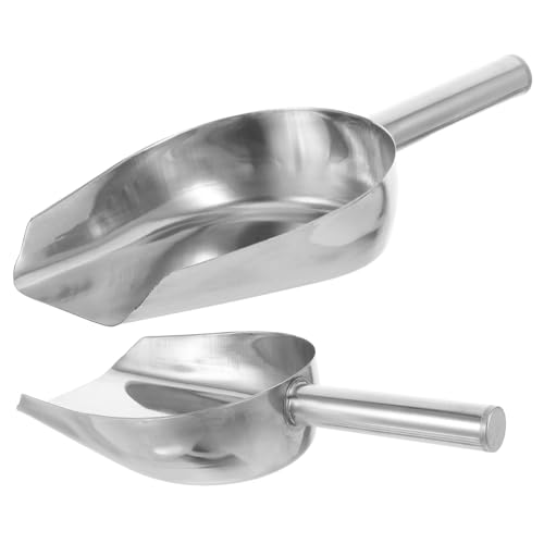 Toyvian 2 piezas Pala de Acero Inoxidable para Cocina de Pala para Hielo Harina y Granos Resistente y Multifuncional para Uso Doméstico