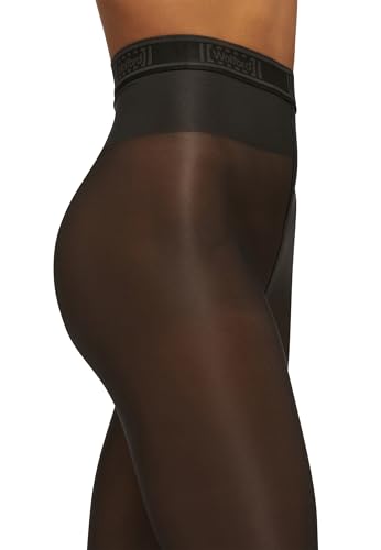 Image of Wolford Neon 40 Denier Tights Pantyhose for Women Semi Sheer Brilliant Shine Soft Logo Waistband Invisible Reinforced Toe