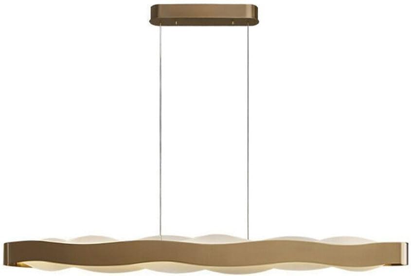 Lustre LED en acier inoxydable doré 100cm pour un salon moderne chic