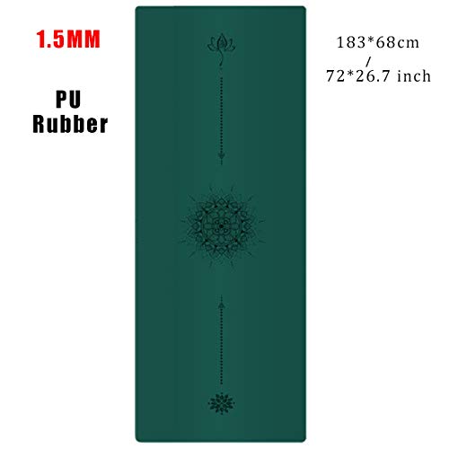 Estera De Yoganueva Esterilla De Yoga De Goma Natural Mandala PU con Línea De Posición, Cojín Ancho Antideslizante, Almohadillas De Gimnasio para Sala De Yoga, 183 * 68 Cm