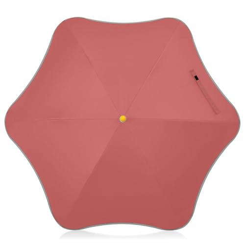 Yuiboo Paraguas rojo indio para protección UV con tira reflectante reflectante para niños con mango de gancho de fácil agarre para niñas y niños pequeños