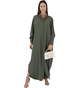 ODIZLI Women's Ramadan Abaya Muslim Batwing Sleeve Shirt Prayer Dress Kaftan Dubai Islamic Loose ...