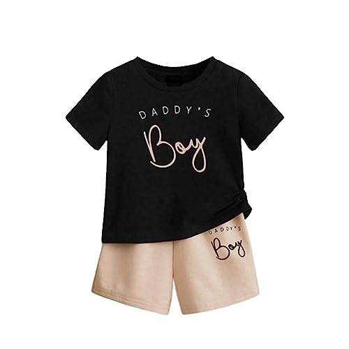 Image of PSFLY Daddy Boy's T-Shirt and Shorts Set | Cotton Kids Printed Dress