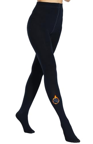Image of MERYLURE Winter Warm Fleece Lined Tights for Women, Opaque Thermal Pantyhose, High Waisted Control Top Leggings