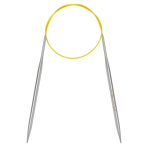 Coopay Agujas de tejer circulares de 4,5 mm de 60 cm, agujas circulares de acero inoxidable con cable flexible, agujas de tejer redondas para calcetines de punto, agujas de tejer circulares de metal