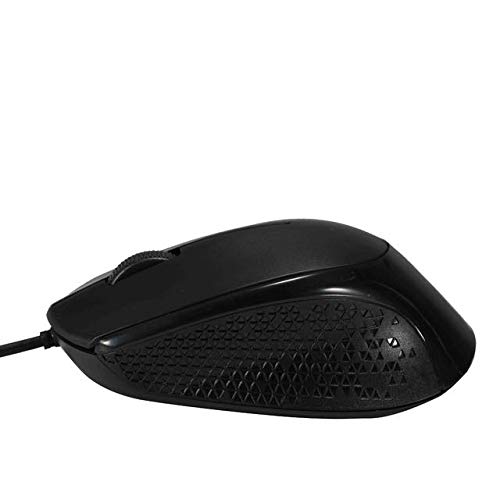 iMicro - 205U Black - Wired USB Optical Mouse - 1200 DPI - Three Buttons Left/Right and Scroll Key - Office Use (MO-205U)