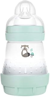 MAM Easy Start Anti-Colic Elements Baby Bottle (160 ml), Milk Bottle for Combination with Breastfeeding, Baby Drinking Bottle with Bottom Valve to Against Colic and Teat Size 1, 0+ Months, Raccoon