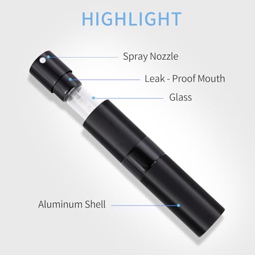 Image of 3Pcs 8ml Cologne Travel Bottle, Perfume Atomizer, Refillable Perfume Sprayer, Twist Up Perfume Bottle, Mini Perfume Dispenser（Black）