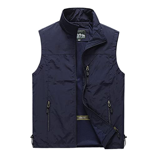 Mens Work Safari Fishing Vest Fleece Lined Outdoor Work Sleeveless Jacket