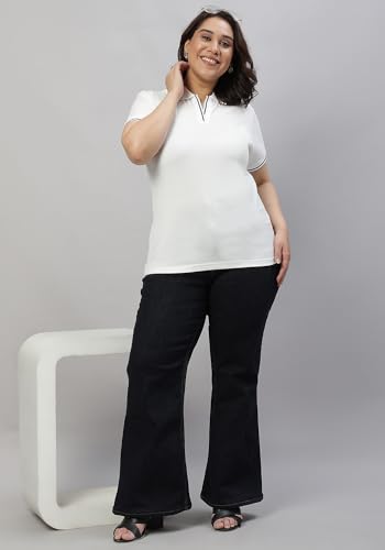 Image of Wear Your Opinion Women's Plus Size Tipped Collar Neck Polo Tshirt