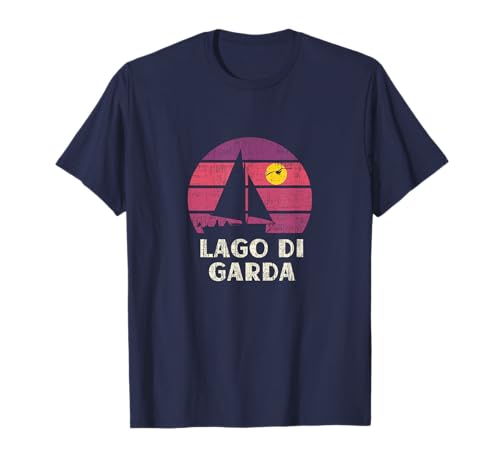 Lake Garda Sailing Holiday Retro Sailing Boat Lago di Garda T-Shirt
