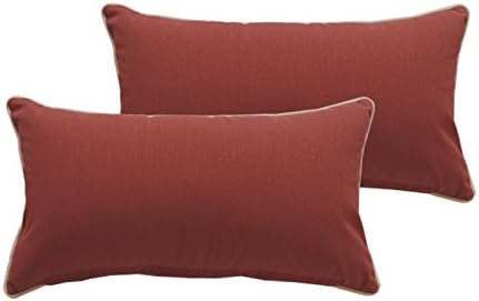 BOSSIMA Rectangle Throw Pillows Indoor Outdoor Lumbar Cushions Lounge Chair Seat Posture Corrector Brick Red
