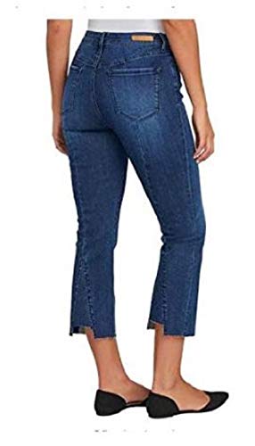 Social Standard Women's Jeans Mid-Rise Stretch Raw Hem Crop Cropped Denim Blue (Denim Blue, 4/27)3