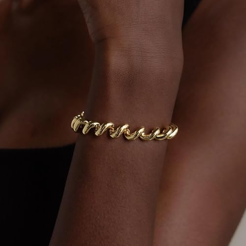 CAITLYNMINIMALIST 18K Gold Plated Bold Chunky Stacking Statement Bracelets for Women2