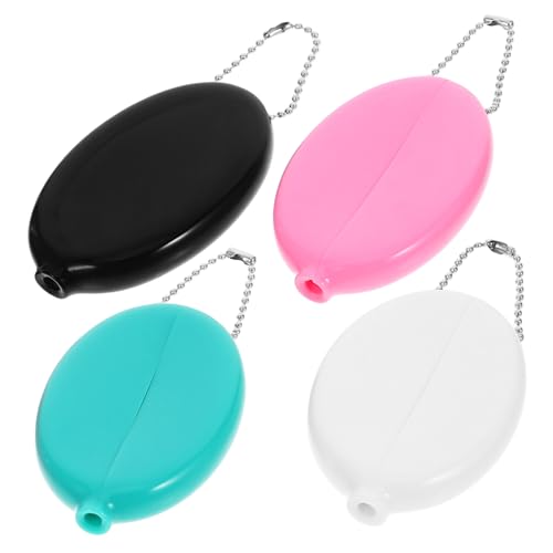OATIPHO 4 Piezas Monedero Ovalado Pouch de Monedas Almacenamiento de Monedas Bolso de Mimbre Enchufe de teléfono móvil Juguete Monedero de PVC Monedero para de polivinilo