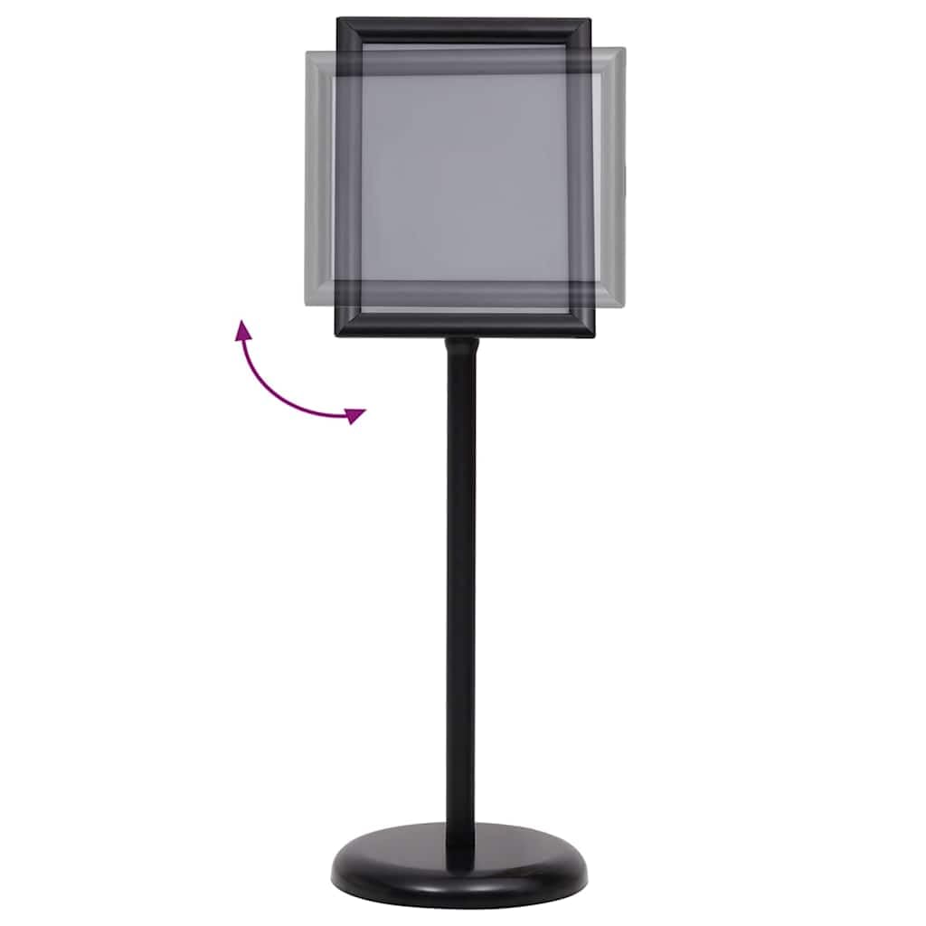 2er Set Plakatständer Schwarz, Höhenverstellbarer Infoständer aus Aluminium für Innen- und Außenbereich, Flexibler Kundenstopper für Messen und Verkaufsräume, 32,7 x 24 cm