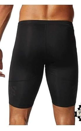 Image of Active Shorts Tights for Men, 4-Way Lycra Atheletic Shorts, Running Black