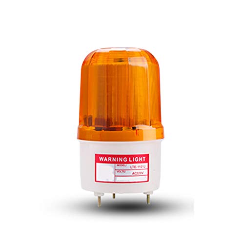 Luz de advertencia giratoria POWERTOOL 100 mm Luz de baliza LED con alarma Lámpara de sirena de emergencia para taller, sitio de construcción (220 V, amarillo)