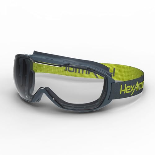 HexArmor MX500 Safety Goggles Clear Lens Adjustable Cloth Strap TruShield Anti-Fog Coating
