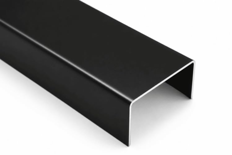 U-Profil Aluminium 40 mm Schenkel RAL 9005 Schwarz 1 mm – Alu nach Maß, 2000 mm, SCHENKEL: 40x160x40 mm