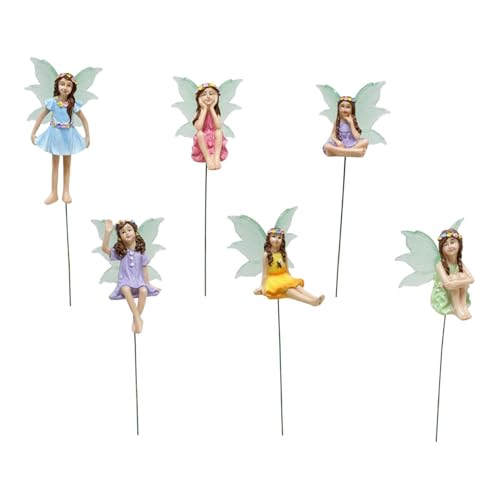 Folpus Les Accessoires de Jardin de Fées 6x Brillent dans La Courbe de Jardin Miniature Figure Feen