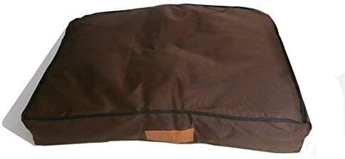 Ellie-Bo 56 x 41 x 10 cms Small Dog Bed with Waterproof Cover in Black with Brown Piping for 24 inch Dog Cage / Crate