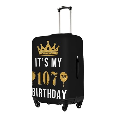 Travel Luggage Cover It‘s My 107th Birthday Fashion Washable Baggage Suitcase Protector Fit For Luggage Small2