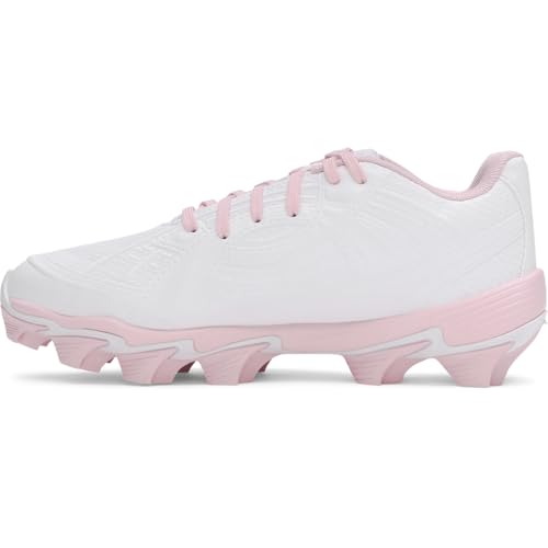 Under Armour Girls' Glyde Sola RM JR Softball Cleats, (101) White/Red/Stone, 11K, US