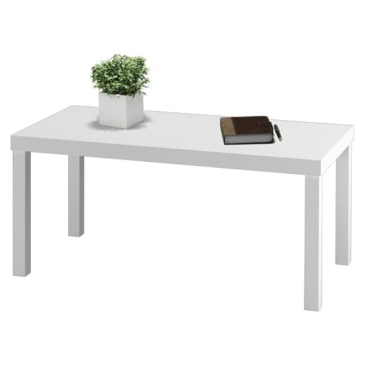 URBNLIVING Coffee Sofa Side End Desk Table for Living Room, Home Office, Functional Accent Furniture, Stylish Desk Table for Office or Living Room, Modern Home Wooden Furniture - White