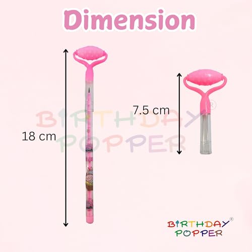 Image of Birthday Popper Facial Massager Roller Top Push Pencils As Birthday Return Gifts For Kids-Set Of 12,Fun Writing Dual-Purpose Stationery,Ink Color-Black