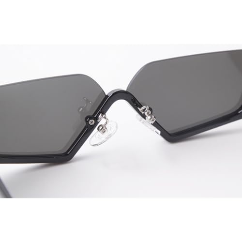 Lunettes de soleil UV400 anti-reflets avec rivets vintage et demi-monture chic - 4