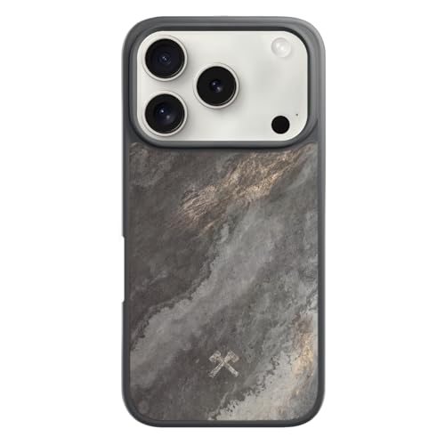 Coque iPhone 17 Pro Max antichoc et magnétique en pierre Woodcessories