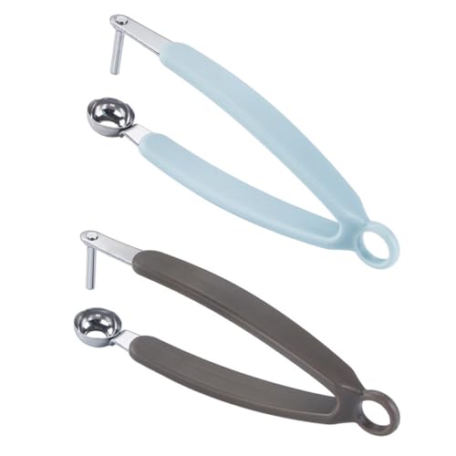 OUNONA Snocciolatore di Ciliegie in Acciaio Inox 2 Pezzi Snocciolatore di Datteri Blu Lago Gadget da Cucina per Rimuovere Rapidamente Torsolo e Nocciolo della Frutta
