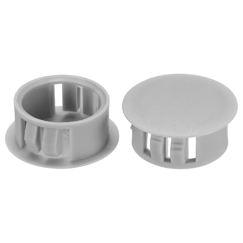 Image of PATIKIL Hole Plugs Plastic, 50 Pcs 19mm(3 /4 inch) Screw Bumper Hole Plug Flush Snap Type Round Hole Cover Caps for Round Holes Cabinet Furniture Kitchen, Grey