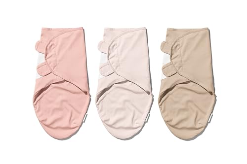 Image of Ouch Baby Organic Cotton Swaddle Wrap, Improves Sleep & Calms Startle Response, Easy Adjustable Velcro Swaddle For Newborn Boys & Girls, 100% Knitted Cotton, 0-3 Months, Pack Of 3 (Nordic Edition 2)