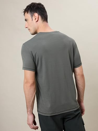 Image of TECHNOSPORT Men's Slim Fit Polyester Activewear Sports T-Shirt with Moisture-Wicking Comfort for Workout, Running & Gym