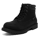 Nautica メンズ ワークブーツ – カジュアルレースアップアンクルブーツ、耐久性のあるアウトドアハイキングシューズ、軽量ユーティリティブーツ、仕事や日常着用, Jet Black-pattox Smooth, 13