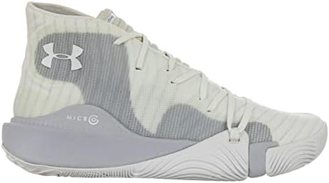 Under Armour Men's Spawn Mid Basketball Shoe, White (102)/Mod Gray, 4 | Image 1