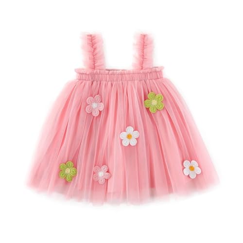 Toddler Baby Girls Tulle Dress Summer Sleeveless Mesh Flower Birthday Party Princess Dresses