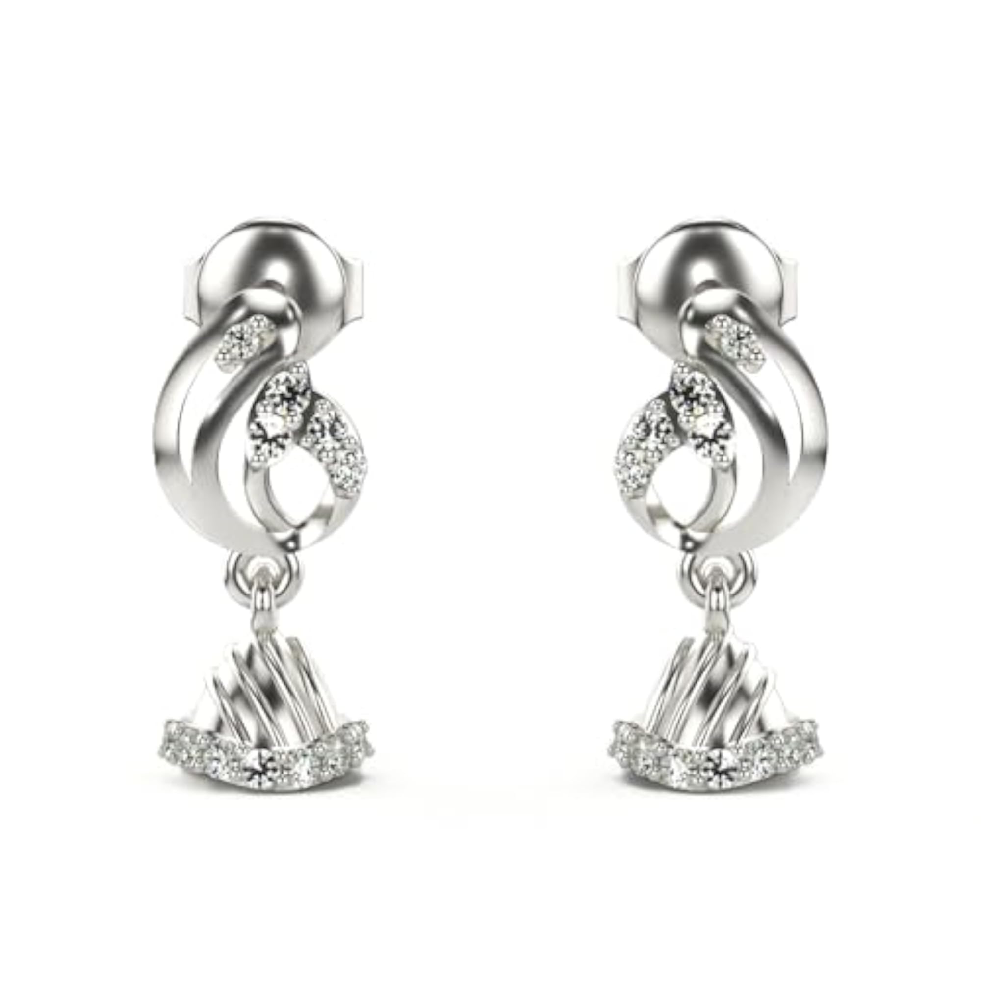 Women's Sterling Silver & Lab Grown Diamond 0.23cts Elegant White Earrings