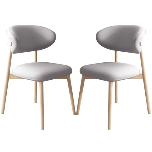 XINMAIZI Juego De Sillas De Comedor De 2/4/6 Madera,Silla Auxiliar De Cocina Tapizada Moderna,Cojín Cómodo,Patas De Madera Maciza,para Comedor Dormitorio (Set of 2,Gray)