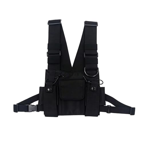 Longzhuo Sac de Poitrine Tactique, Gilet Sacoche de Poitrine Militaire Hommes Femmes, Sac de Torse Sacoche Pectorale Poches Pratiques pour Entraînements,...